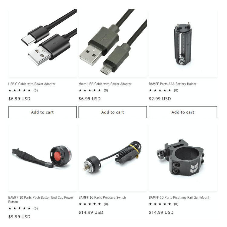 accessories and replacement parts