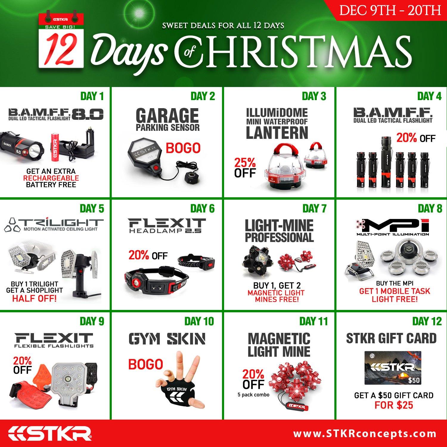 12 Days of Christmas **Everyday is a new deal! STKR Concepts