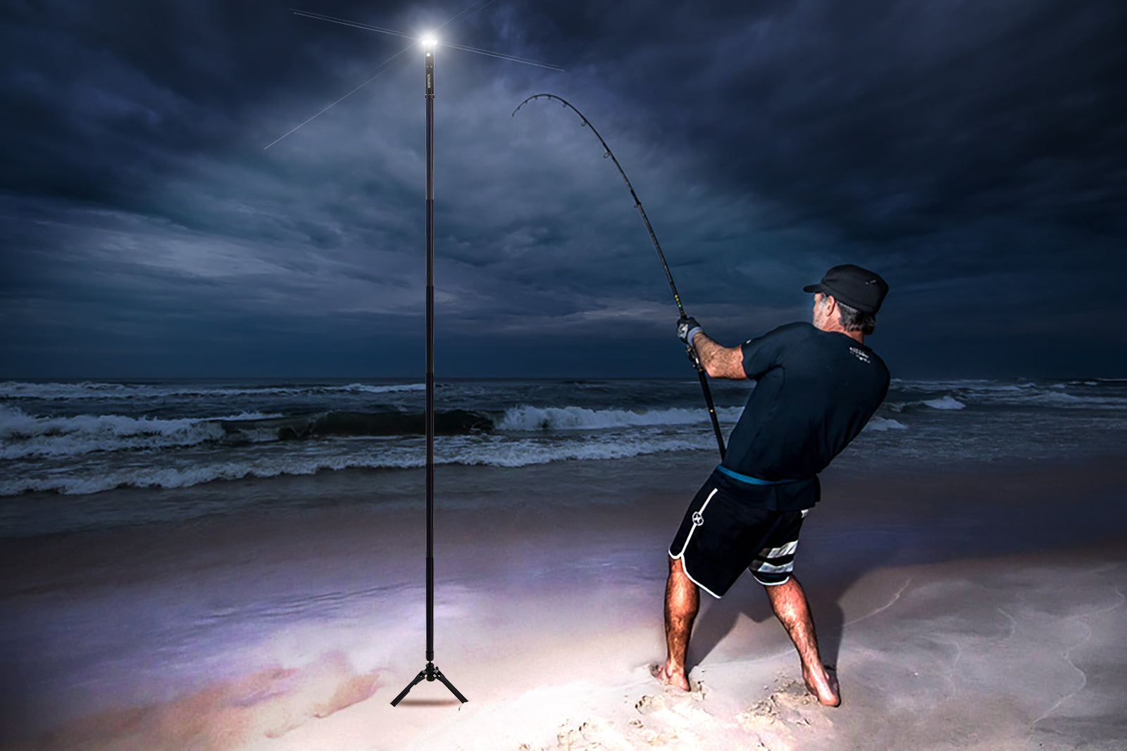 Telescopic Fishing Rod Lamp LED Outdoor Camping Light Durable
