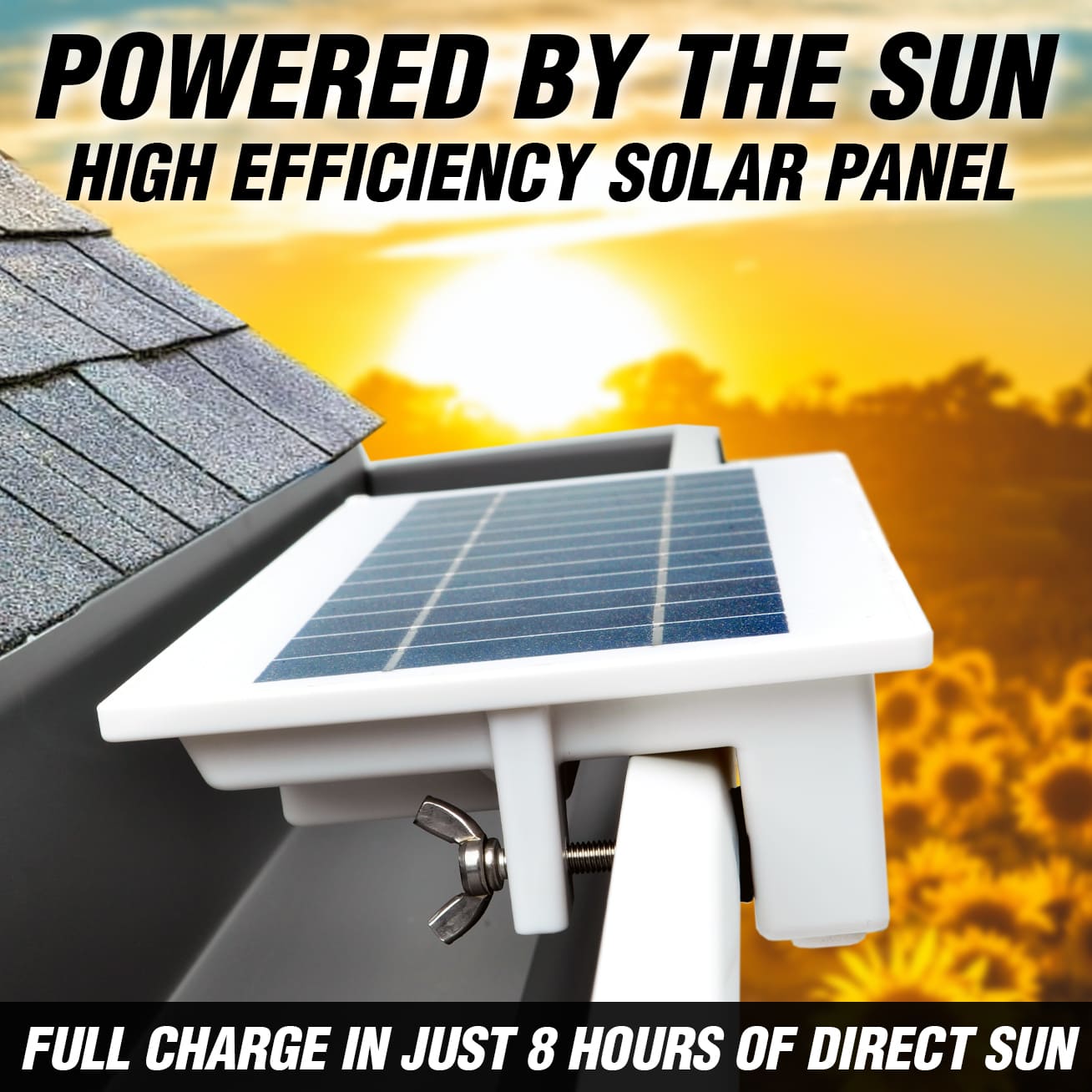 EZ Solar Home Security Floodlight - Gutter Mounted