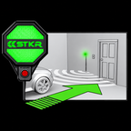 gray Adjustable Garage Parking Sensor: green approach instruction on black