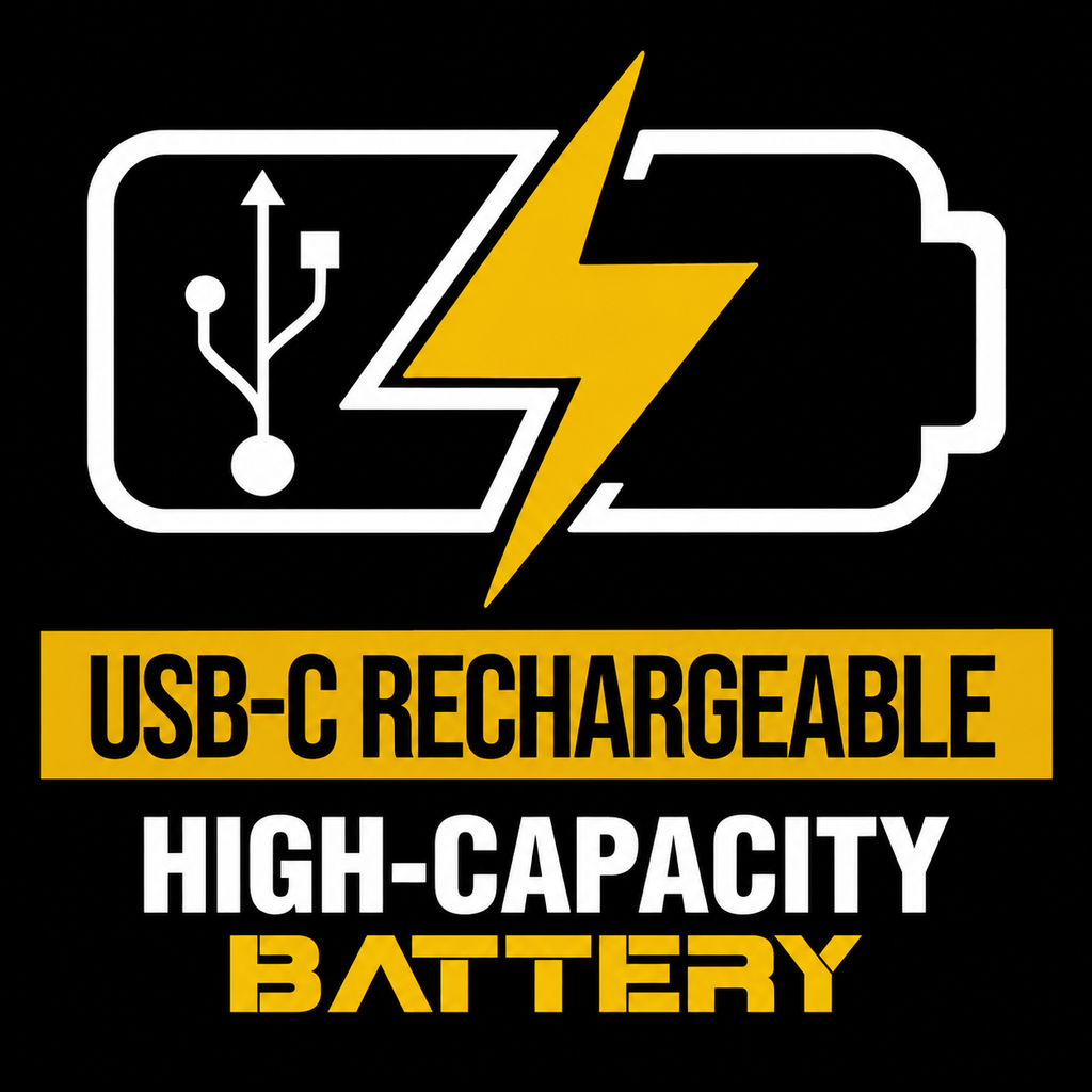 FLi-LITE USB-C rechargeable high-capacity battery graphic on black