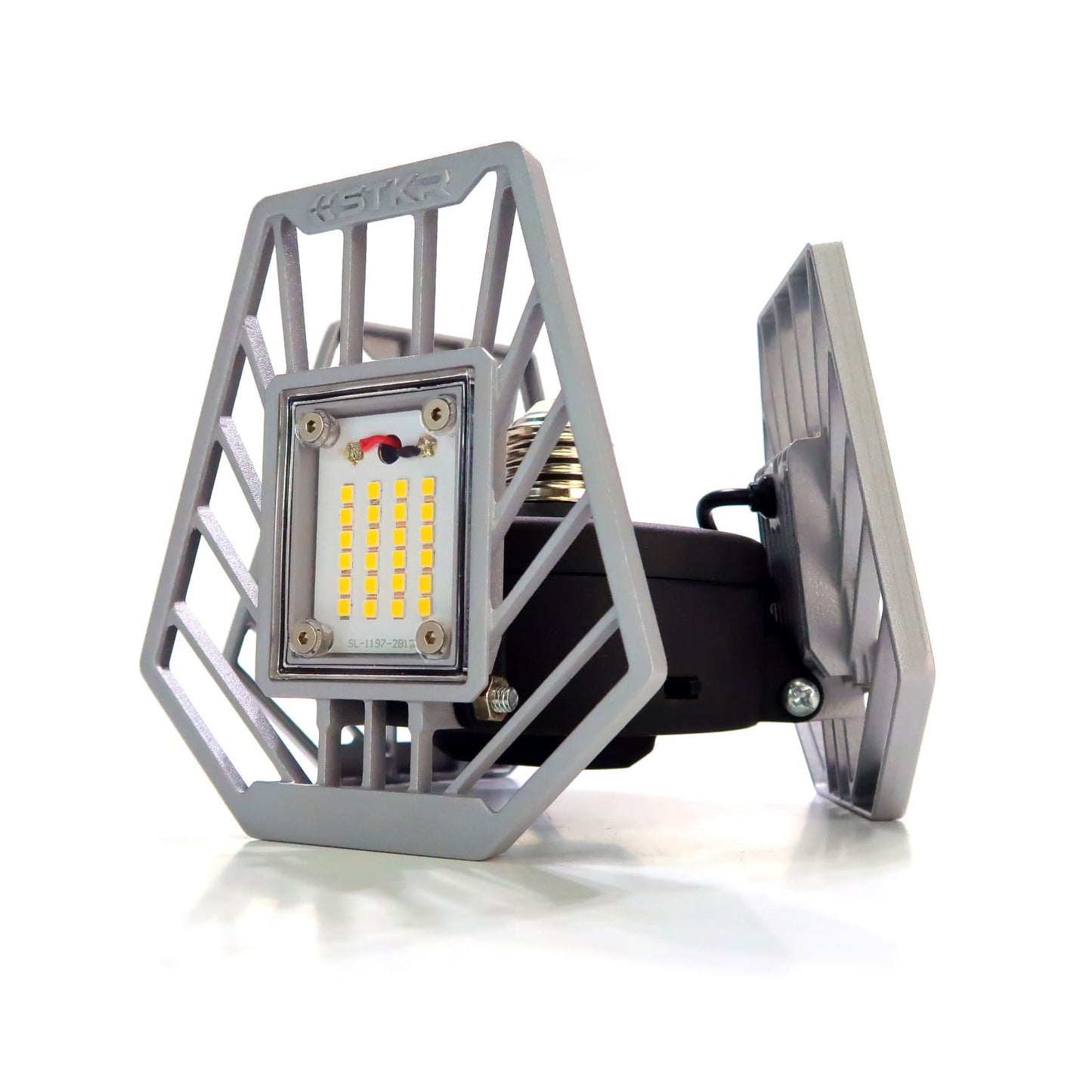 Side profile of TRiLIGHT 2.0 with one LED panel folded upright