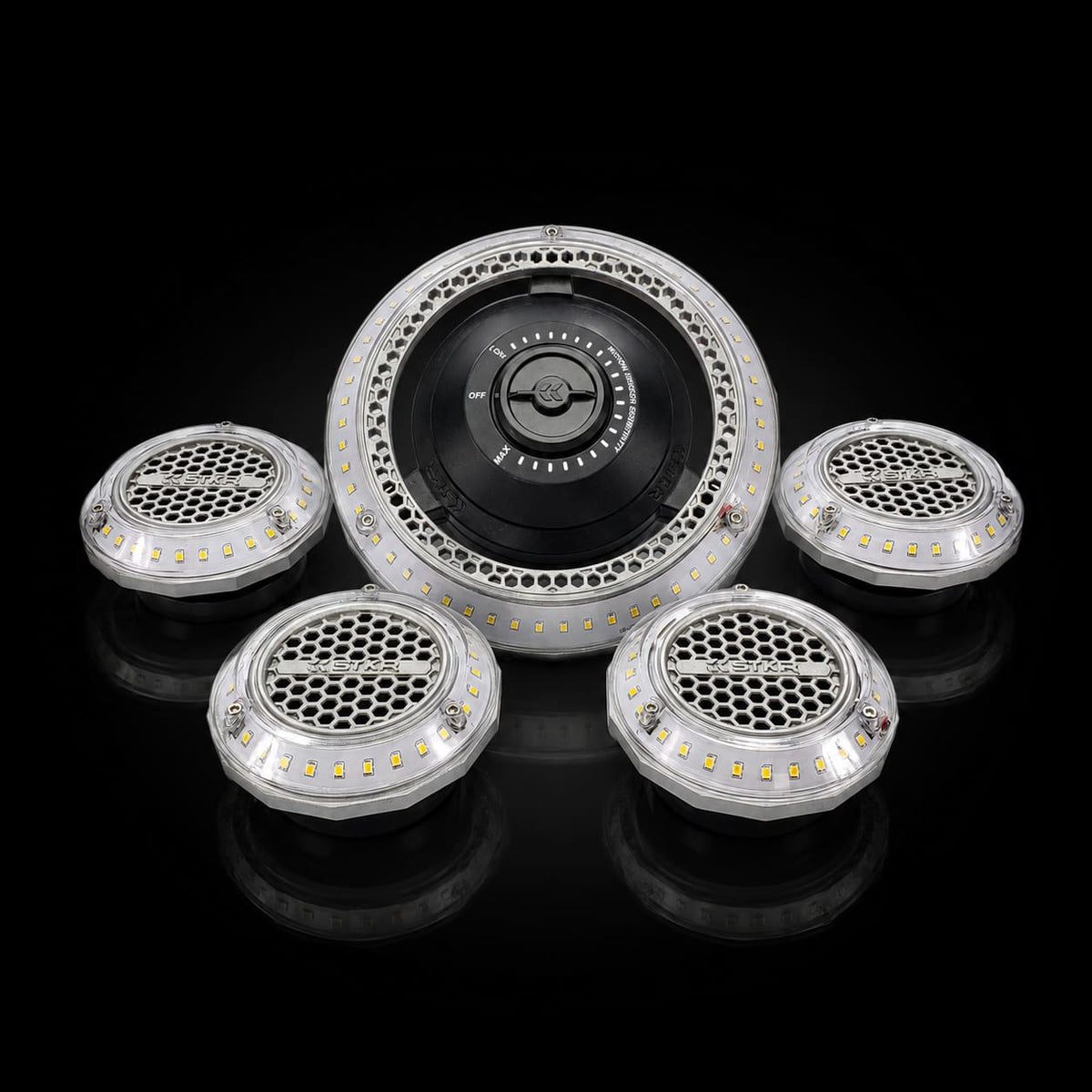 MPI - multi point, motion activated, garage ceiling lighting with 5 points of light by STKR Concepts