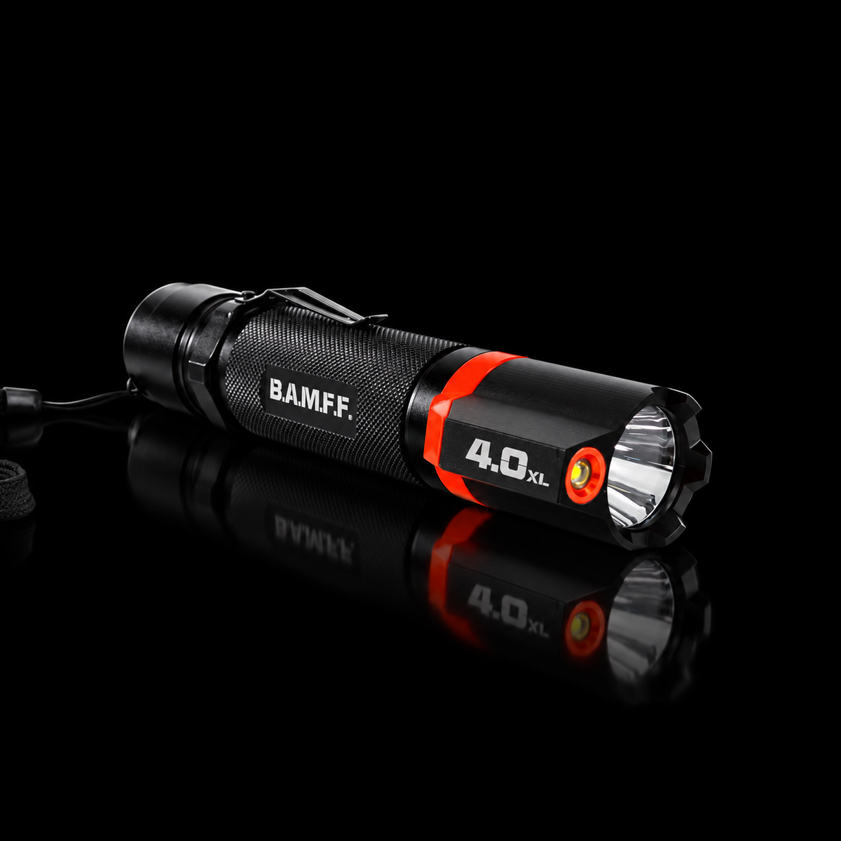 BAMFF 4.0XL dual LED tactical flashlight on black
