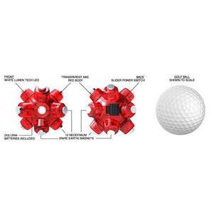 Size of Magnetic Light Mine compared to golf ball