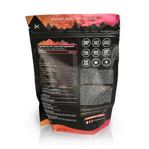 Back view of an iRide Supplements Hydro Fuel Electrolyte Mix 100 Serving Bag (400g)