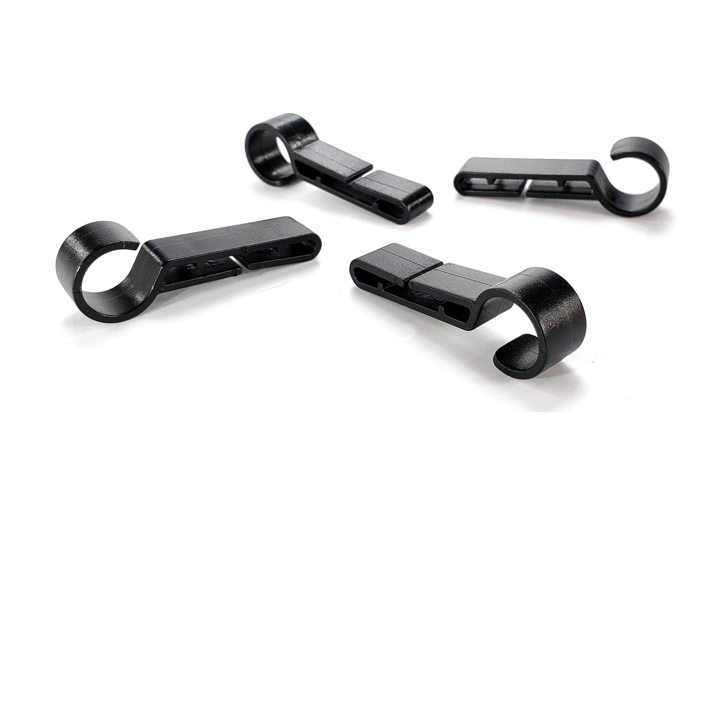 12 Clip PortaLuce Per Casco - Ganci Per Frontali In Plastica Nera Per Caschi Con Bordo Stretto