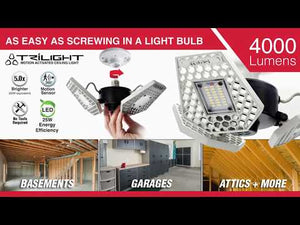 TRILIGHT - Motion Activated Deformable Garage Light Video - The Original LED Garage Light