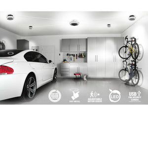 MPI - multi point, motion activated, garage ceiling lighting with 5 points of light