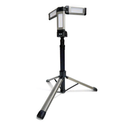 TRi-Mobile Area Work Light - Rechargeable Shoplight with Triple Pivoting LED Light Heads by STKR Concepts - on tripod stand